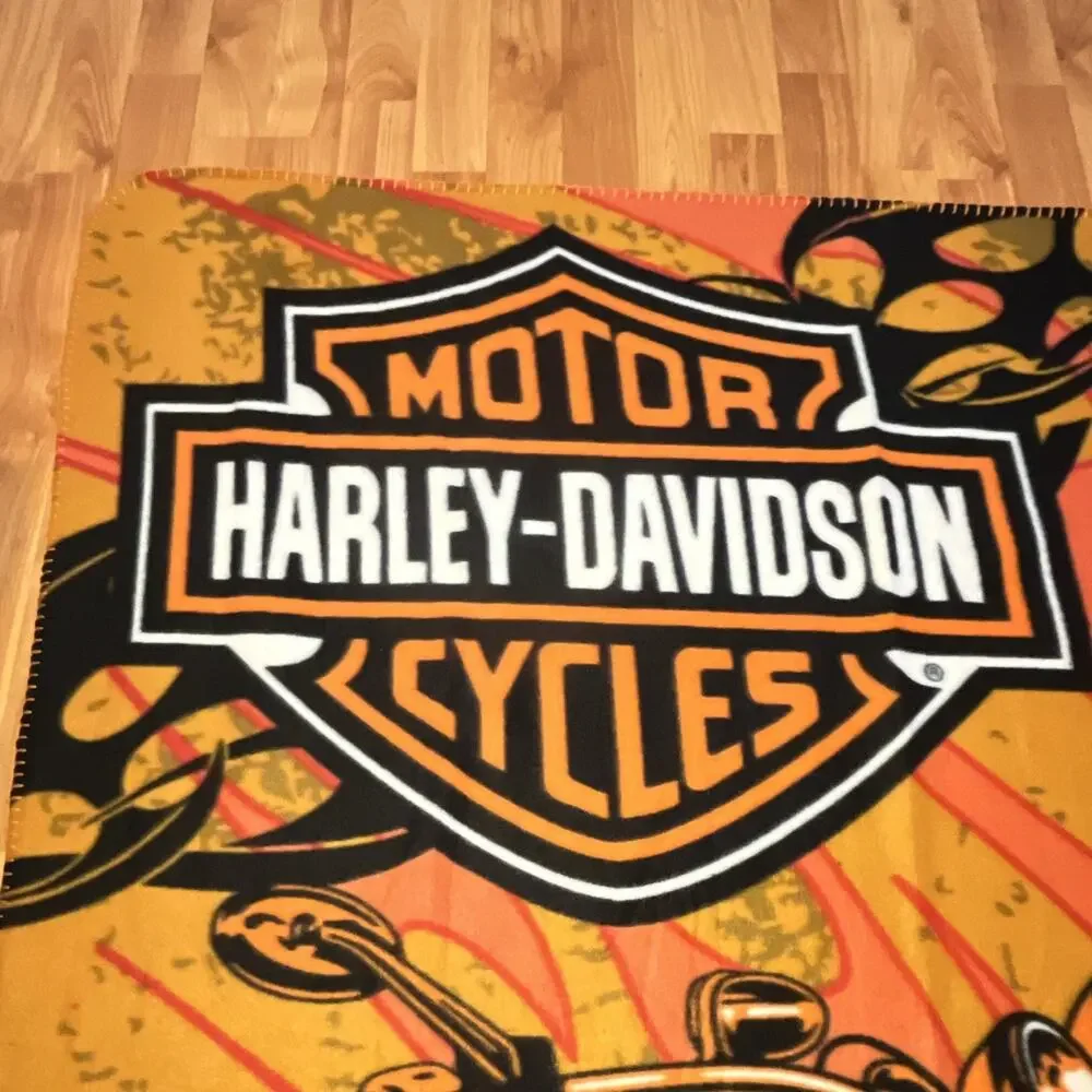 Harley-Davidson Motorcycles Graphic Print Multicolor Throw Blanket, 1pc 47 x 65